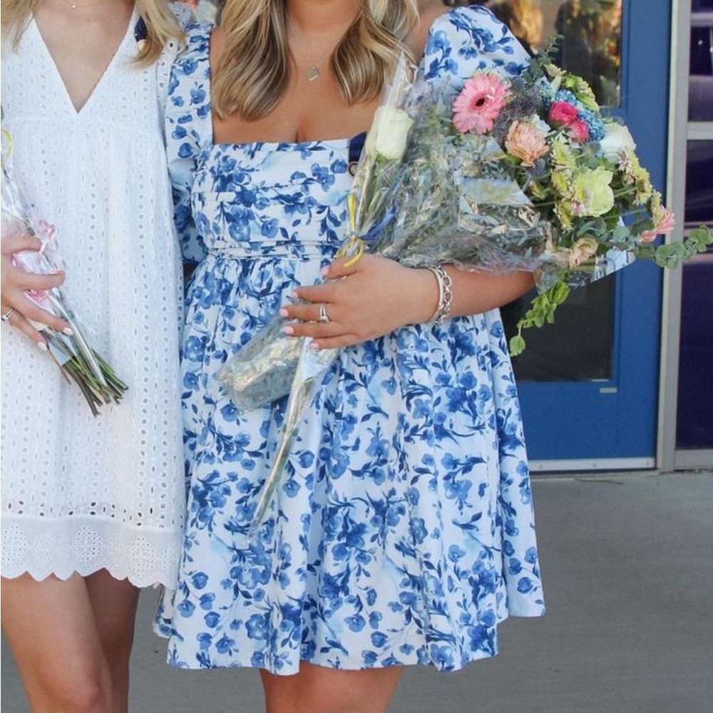 Abercrombie Emerson Puff Sleeve Mini Dress Floral